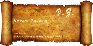 Veres Zakeus névjegykártya